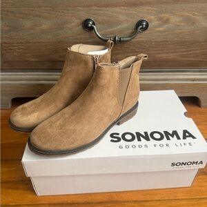 NIB Sonoma Brown Suede Taupe Lottiee Ankle Boots Size 7